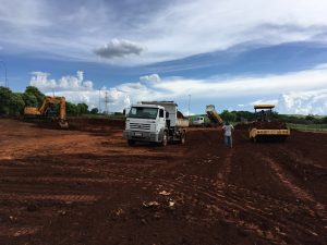 escavação, corte, aterro e compactação